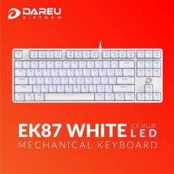 Bàn Phím Cơ DAREU EK87 WHITE Blue D Switch (87 Keys, White led)