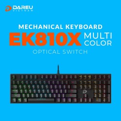 Bàn Phím Quang Cơ DareU EK810X Black (104 Keys, Multiled, Blue D Switch, Chống nước)
