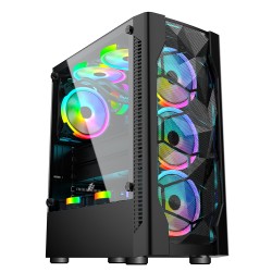 Case 1st Player DK-D4 (1 Mặt Kính Cường Lực, 4 Fans, ATX, Black)