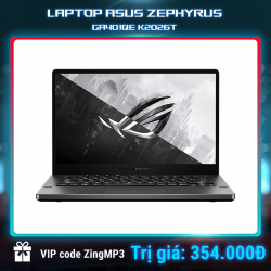 Laptop ASUS ZEPHYRUS GA401QE K2026T (R7-5800HS/Ram 16GB/SSD 1TB/Màn hình 14"FHD/VGA 3050TI/Win 10/GRAY)