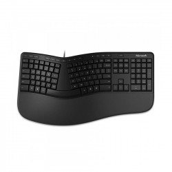 Bàn phím có dây chống mỏi tay cho người làm việc lâu Microsoft Ergonomic (LXM-00015) màu đen
