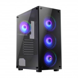 Vỏ máy tính Poseidon G5, 2 mặt kính cường lực, Kèm sẵn 3 Fan RGB led