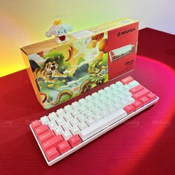 Bàn Phím Cơ Không Dây Newmen GM610 Cherry Blue Switch (61Key, Bluetooth, Type-C, 2.4G, Pin 1600mAh)