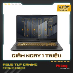 Laptop Asus Tuf Gaming FX706HC-HX003T (i5-11400H, Ram 8GB, SSD 512GB, Màn hình 17.3inch FHD 144Hz, RTX3050 4GB, Win 10)