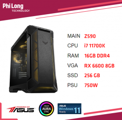 PC PHI LONG ASUS IGAME K5 ( i7-11700K-16GB-SSD256-RX6600 8GB )