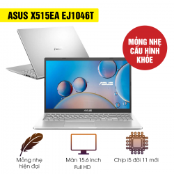 LAPTOP ASUS VIVOBOOK X515EA-EJ1046T (i5-1135G7, Ram 8GB, SSD 512GB, 15.6 inch Full HD, Win 10 home, màu bạc)