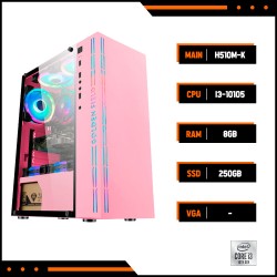 PC PHILONG OFFICE A3 (i3 10105, H510M-K Main, 8GB Ram, 250GB SSD, RGB1 FORSEE PINK Case, 400W Coolermaster)