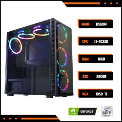 PC PHI LONG IGAME P1 (i3-10320, B560M, 1050Ti 04G, 8GBx2 RAM, 250GB SSD, X7 CASE, 600W)