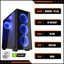 PC GAMING PHI LONG INTEL002 (intel Core I5 10400F, Main B560M-PLUS, 16GB RAM, 500GB SSD, VGA 1650, Bộ Nguồn 650W, Vỏ CASE, FAN CPU)