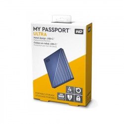 Ổ Cứng Di Động HDD WD 2.5 4TB MY PASSPORT ULTRA USB-C (WDBFTM0040BBL-WES, Màu Xanh)