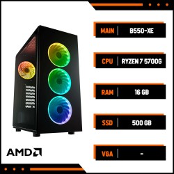 PC GAMING PHI LONG AMD002 (AMD RYZEN 7 5700G, B550-XE, RAM 16GB, SSD 500GB, Nguồn 750W, Vỏ Case FSP CMT340, Fan CPU LIQUID AIO 360)