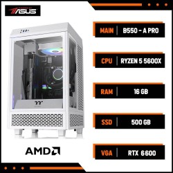 PC GAMING PHI LONG AMD003 (AMD RYZEN 5 5600X, Main B550-A PRO, RAM 16GB, SSD 500GB, Nguồn 750W, Vỏ Case THERMALTAKE , Fan CPU LIQUID AIO 360)