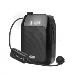 Máy Trợ Giảng Không Dây Aporo T9 UHF (Màu Đen, 15W, 1Mic Không Dây cài đầu, USB, TF, FM, Bluetooth)