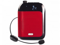 Máy Trợ Giảng Không Dây Aporo T9 UHF (Màu Đỏ, 15W, 1Mic Không Dây cài đầu, USB, TF, FM, Bluetooth)