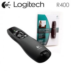 Bút Trình Chiếu không dây Logitech Presenter Cordless R400 màu đen, đèn Laser màu đỏ