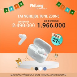 Tai Nghe Không Dây Chống Ồn JBL TUNE 230NC TWS BLACK (Bluetooth 5.2, Hộp Sạc 30h, Chống nước chuẩn IPX4)