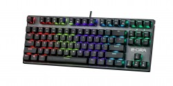 Bàn phím cơ không dây E-DRA EK3187W màu đen, Blue switch, Led RGB, 87 phím, Kết nối 3 chế độ: có dây USB-C, không dây 2.4G+Bluetooth)