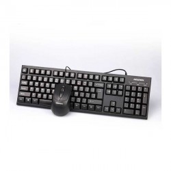 Bộ combo phím chuột văn phòng có dây NEWMEN T205, màu đen, kết nối USB