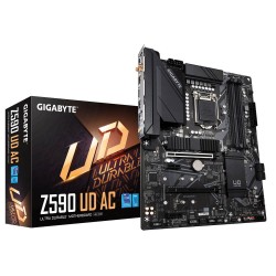 Mainboard GIGABYTE Z590UD-AC, Ultra Durable Motherboard with Direct 12+1 Phases Digital VRM and DrMOS, Full PCIe 4.0* Design, Extended Thermal Design with Integrated IO Armor, PCIe 4.0 M.2 with Thermal Guard, 2.5GbE Gaming LAN, Wifi