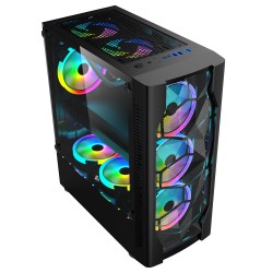 Case 1st Player DK-D4 (1 Mặt Kính Cường Lực, 4 Fans, ATX,Black)