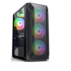 CASE ATX SAMA LUX, có sẵn 3 fan led ARGB trước, 1 mặt kính cường lực bên