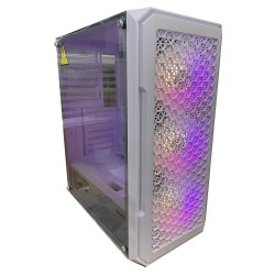 CASE ATX SAMA 338W WHITE, 3 FAN LED ARGB kèm HUB, lắp MAX 6 FAN ARGB