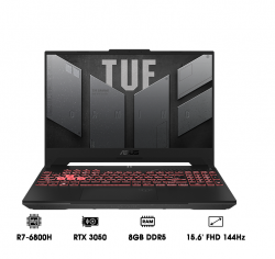 Laptop ASUS TUF Gaming FA507RC-HN051W (Ryzen 7-6800H, Ram 8GB, SSD 512GB, RTX 3050 4GB, màn hình 15.6inch FHD 144Hz, Win 11, Jaeger Gray)