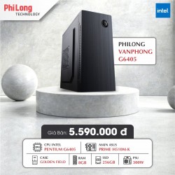 PC PHILONG VAN PHONG G6405 (Pentium G6405, ASUS PRIME H510M-K, 8GB RAM, 256GB SSD, Vỏ Case X10, Nguồn 300W)