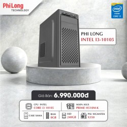 PC OFFICE PHI LONG INTEL I3105 (INTEL i3-10105, ASUS PRIME H510M-K, 8GB RAM, 240GB SSD, Vỏ Case Sama, Nguồn 230W)