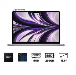 Macbook Air M2 2022 (MLXW3SA/A) (Apple M2, 8-Cores GPU, Ram 8GB, SSD 256GB, 13.6 Inch IPS Retina, Màu Space Gray) Hàng Chính Hãng