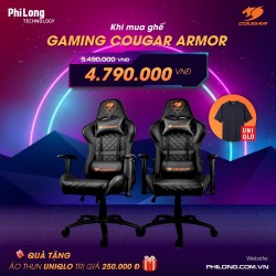 GHẾ GAMING COUGAR ARMOR Màu Đen