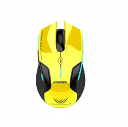 Chuột Không Dây Newmen Quang E500 Màu Vàng (Wireless 2.4G, 1600DPI, Pin AA)