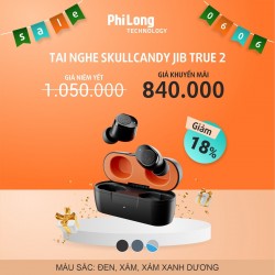 Tai nghe In-ear SKULLCANDY JIB TRUE 2 Wireless Màu Đen (SK-S1JTW-P740)