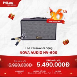 Loa Karaoke Di Động Xách Tay NOVA AUDIO NV-600 Ultra màu đen