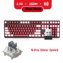 Bàn Phím Cơ Không Dây Newmen GM1080 Dual Mode G-Pro Silverry Speed Switch (USB-C, Bluetooth, 2.4Ghz, Pin 3000mAh, RGB, Hotswap)