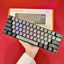 Bàn phím Cơ Newmen GM610 Grey Dual Mode Red Switch (61 Key, RGB Led, Hotswap, BT5.0)