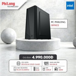 PC PHI LONG VANPHONG G6405 (Intel Pentium G6405, Mainboard MSI PRO H410M-B, RAM DDR4 8GB 2666Mhz, SSD 240GB, PSU 300W, Case XG20)