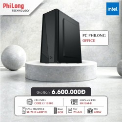 PC PHI LONG VANPHONG I310105 (Intel I3 10105, Mainboard MSI PRO H410M-B, RAM DDR4 8GB 3200Mhz, SSD 256GB, PSU 400W, Case XG20)