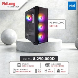 PC PHI LONG VANPHONG I312100 (Intel I3 12100, Mainboard MSI PRO H610M-E, RAM DDR4 8GB 3200Mhz, SSD 250GB NVMe, PSU 400W, Case 1stPlayer V4)