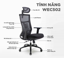 Ghế Công Thái Học Ergonomic WARRIOR WEC502 Plus - Hero series Màu Xám