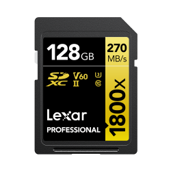 Thẻ nhớ SDXC 128GB Lexar Professional 1800x UHS-II U3 V60 (LSD1800128G-BNNNG)