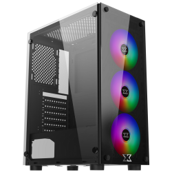 Vỏ Case Xigmatek HERO II 3F Black (EN40290), 2 mặt kính cường lực, sẵn 3 fan X22F RGB