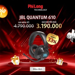 Tai nghe không dây Gaming JBL Quantum 610 (Màu Đen, wireless 2.4GHz, hàng chính hãng)