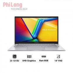 Laptop Asus Vivobook 14 X1404VA-NK124W (Intel Core i3-1315U, RAM 8GB, SSD 256GB, Màn Hình 14 inch FHD, VGA Intel UHD, Windows 11, Màu Bạc, Chính Hãng)