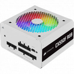 Bộ nguồn máy tính CORSAIR 550W CX550F RGB White 80 Plus Bronze Full Modular (CP-9020225-NA)