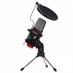 Micro thu âm Marvo MIC-02 Jack 3.5mm, Có chân đế, màng lọc âm