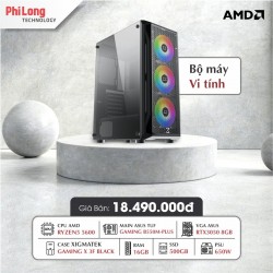 PC PHILONG AMDR53050 (CPU Ryzen 5 5600, Mainboard B550M-Plus, RAM 16GB, SSD 500GB, VGA Asus RTX3050 Dual, PSU 600W, Case Xigmatek X 3F Black)
