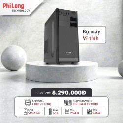 PC PHILONG i31310VP (CPU i3 13100, Mainboard H610M-H, RAM 8GB, SSD 256GB, PSU 400W, Case Sama M2)