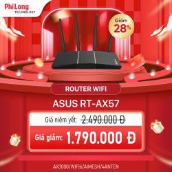Router WiFi Asus RT-AX57 (AX 3000Mbps, WiFi 6, 2 băng tần, AiMesh, MU-MIMO)