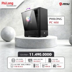 PC MSI GM1650 (i3 12100F, H610M-E, RAM 8GB, SSD 480GB, GTX 1650, PSU 500W)